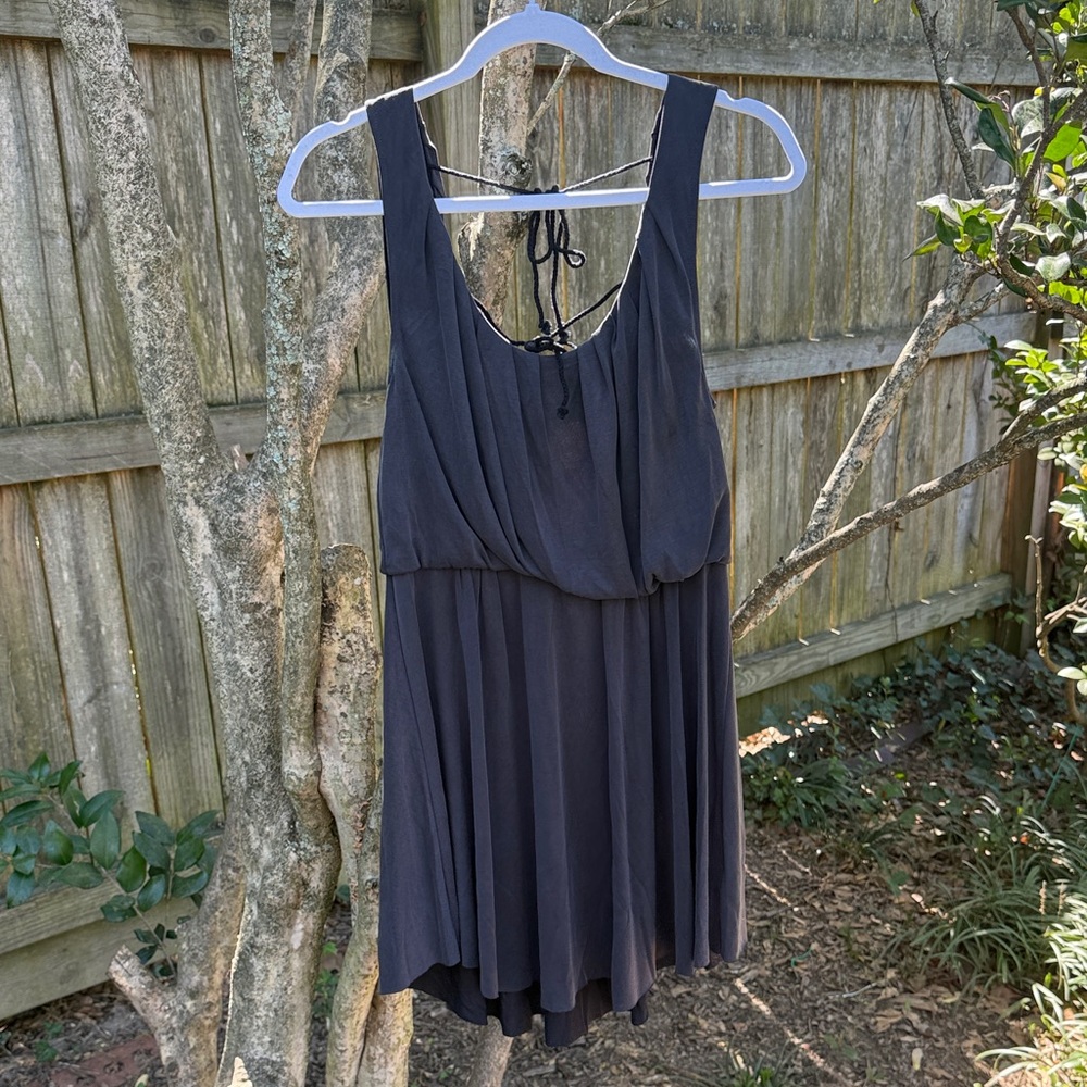 Free People Black Pleated Mini Dress